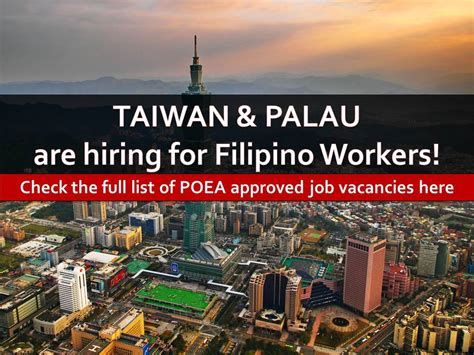 poea approved jobs in taiwan.